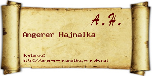 Angerer Hajnalka névjegykártya